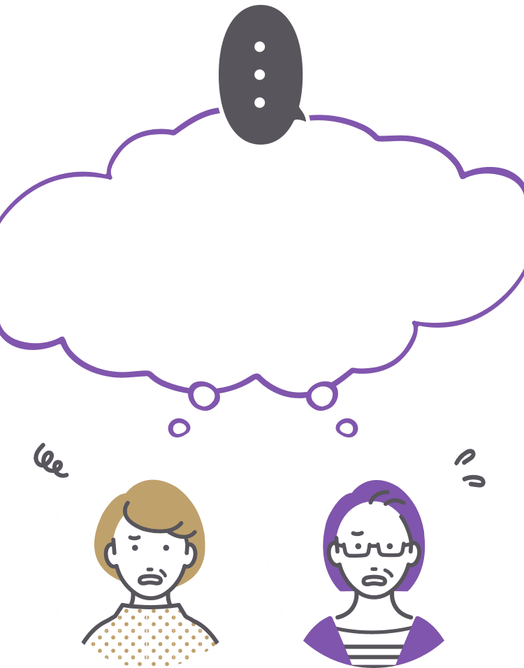 ミドル女性困り顔イラスト