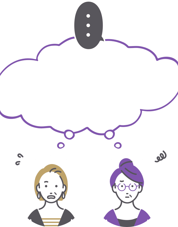 ミドル女性困り顔イラスト