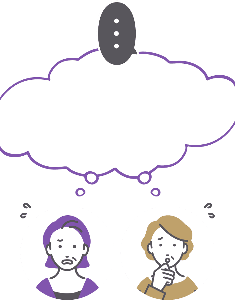 ミドル女性困り顔イラスト