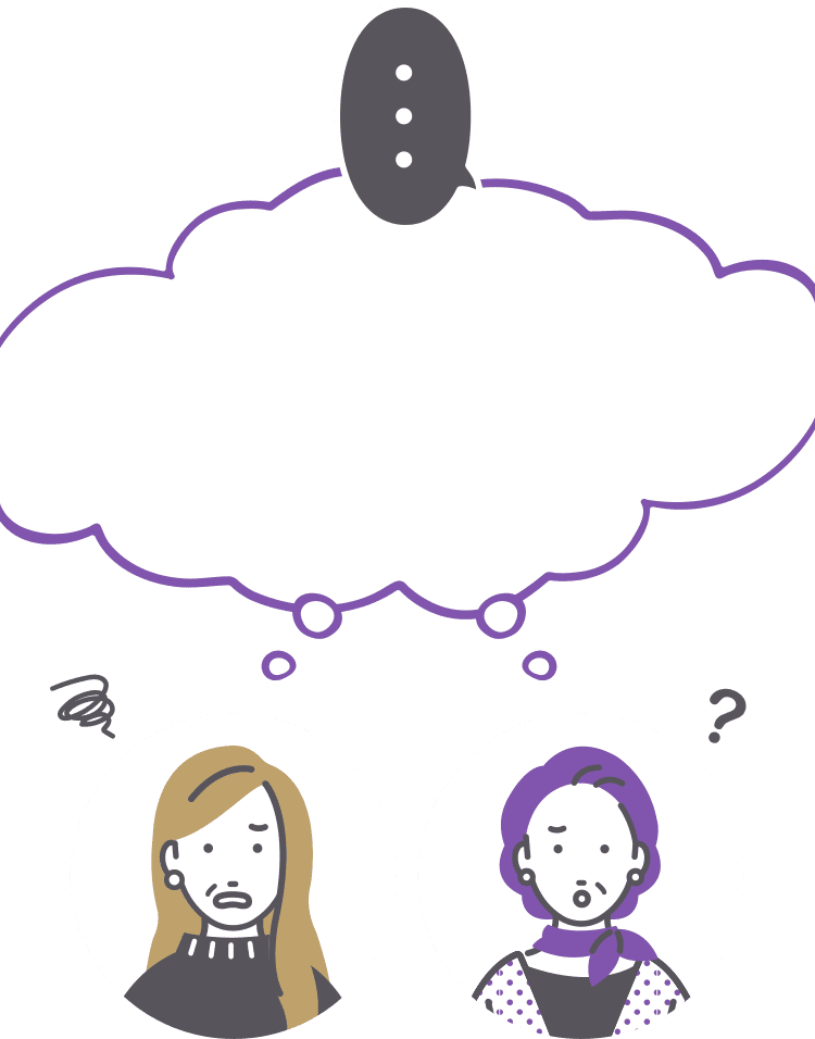 ミドル女性困り顔イラスト