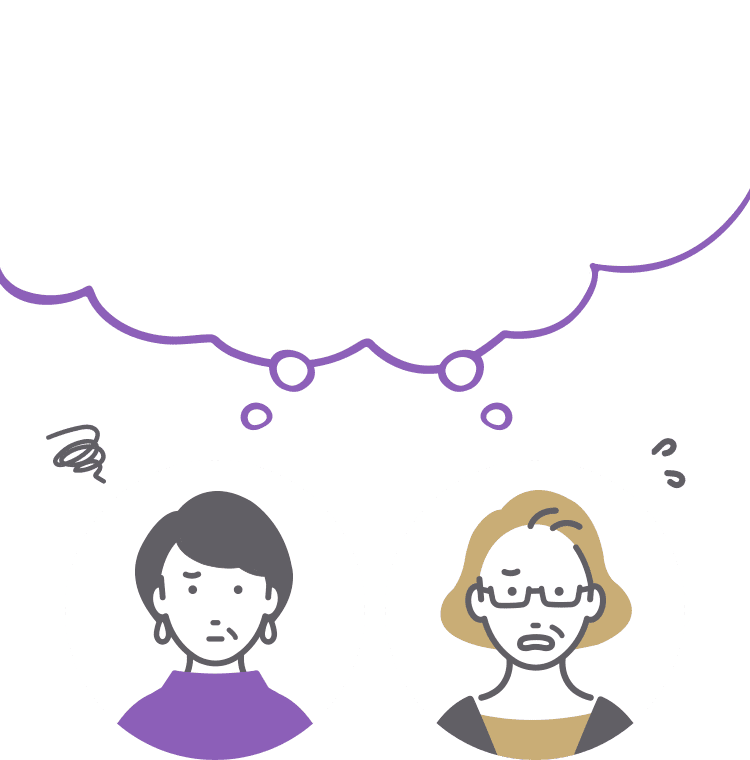 ミドル女性困り顔イラスト